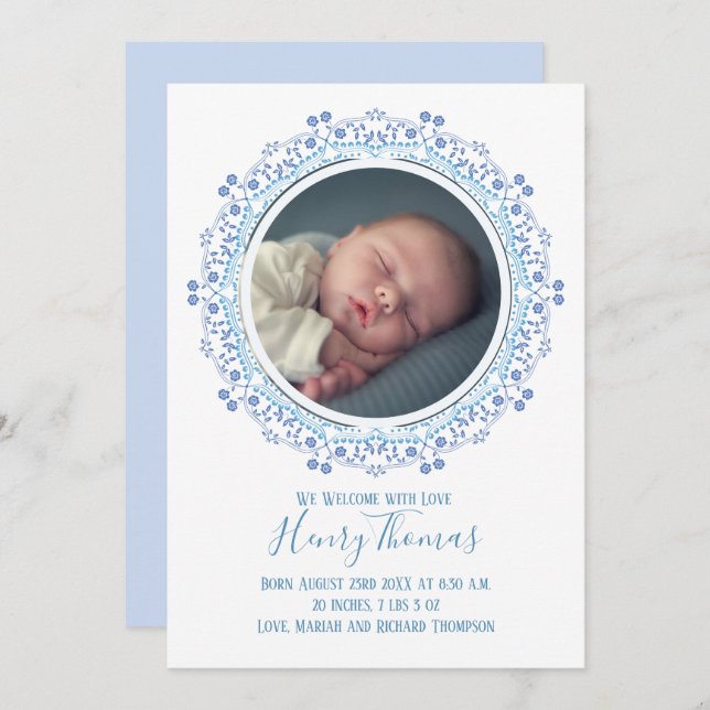 Líder Azul Moderno Elegante Simples Doce (Frente/Verso)