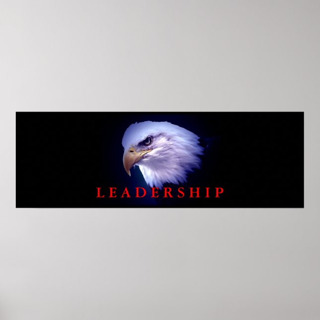 Liderança Motivada Águia Olhos Azul Poster (Frente)