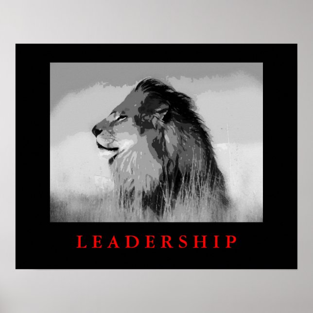 Liderança Motivativa de pop Art King Lion Poster (Frente)