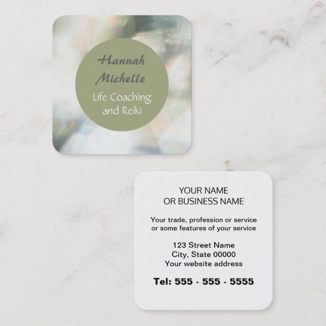 Life Coach Reiki Diamond Look Cartão de visita (Frente/Verso)