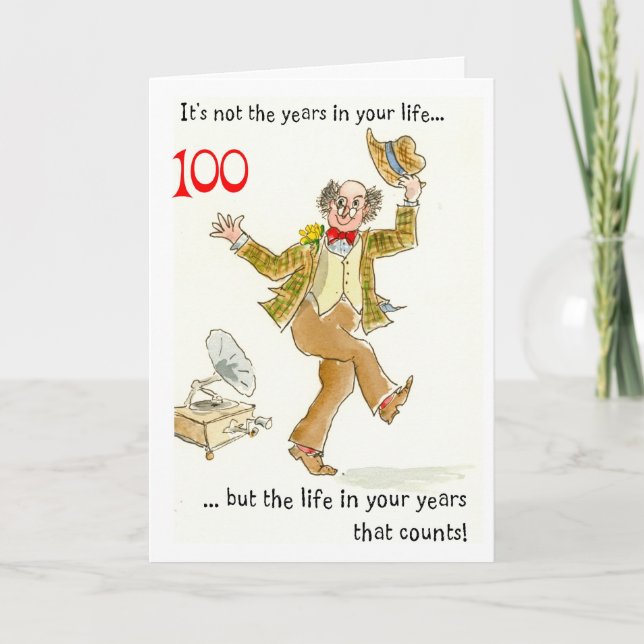 "Life in Your Year" - 100º Cartão de Aniversário (Frente)