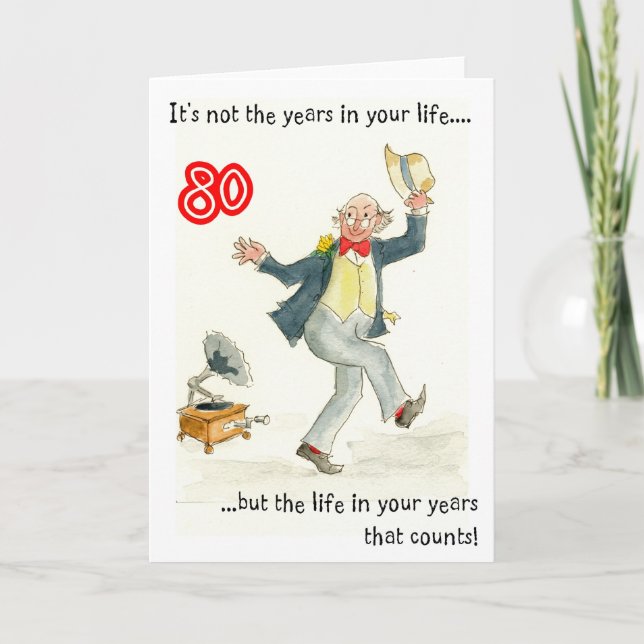 "Life in Your Year" - Cartão de Aniversário 80 par (Frente)
