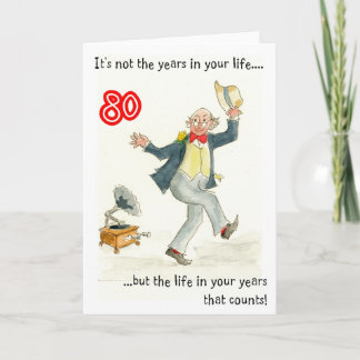 "Life in Your Year" - Cartão de Aniversário 80 par