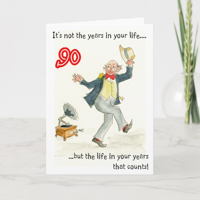 "Life in Your Year" - Cartão de Aniversário 90 par (Frente)