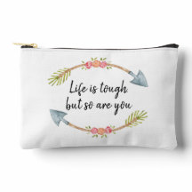 Life is Tough Watercolor Floral Arrow Pink