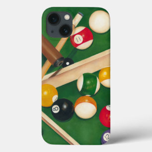 Lifelike Billiards Table with Balls and Chalk
