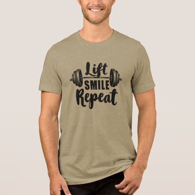 Lift Smile Repeat Gym Motivation Weightlifting Str (Frente)