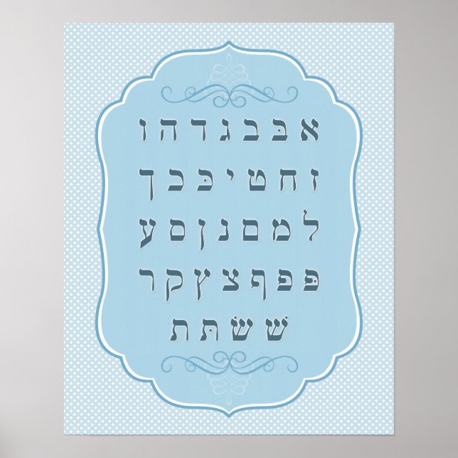 Light Blue Alef Bet Poster (Frente)