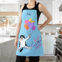 Light Blue Best Cat Mom Ever All-Over Print Apron