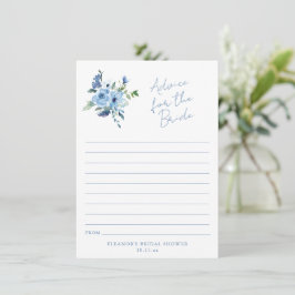 Light Blue Floral Advice for the Bride Card