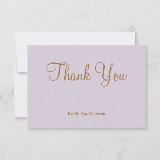 Light Purple Obrigado Cartões (Frente)
