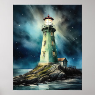 Lighthouse Coastal Art Impressão