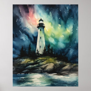 Lighthouse Coastal Art Impressão