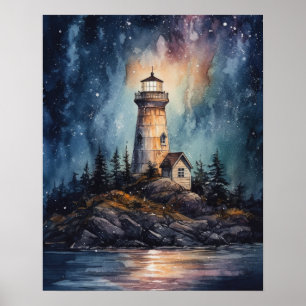 Lighthouse Coastal Art Impressão