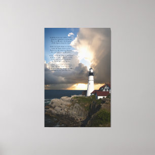 Lighthouse Poem Stretered Canvas Print