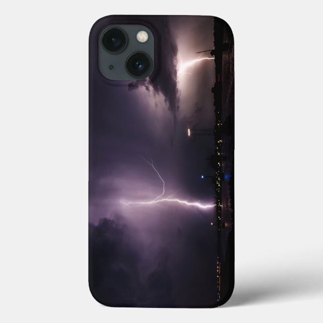 Lightning Bolt Over Harbor City (Verso)