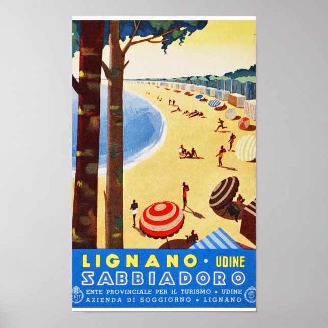 Lignano Itália - Poster de Viagens vintage Restaur (Frente)