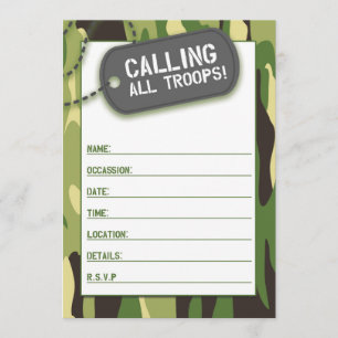 Ligue Para Todas As Tropas Preenchendo O Convite D