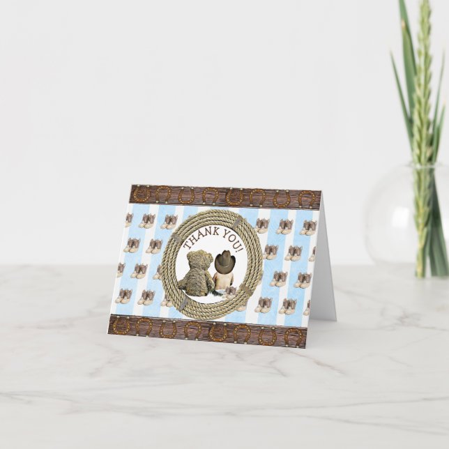 Lil Cowboy e Teddy Bear Obrigado Notas (Frente)