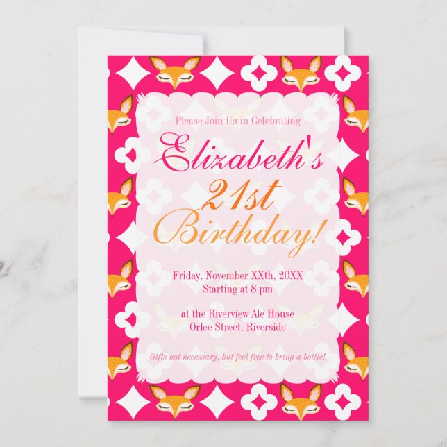 Lil Foxie - convites bonitos do costume do teste (Frente)