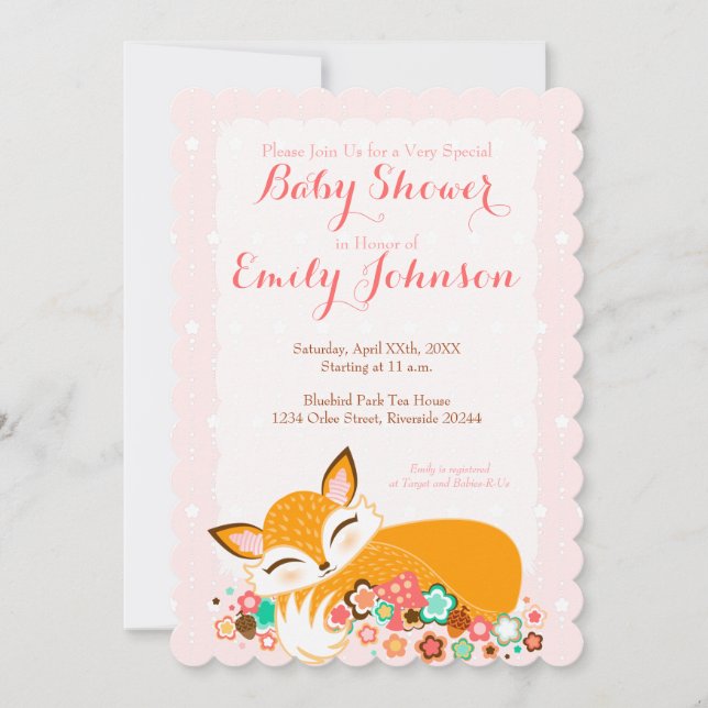 Lil Foxie Cub - convites feitos sob encomenda do (Frente)