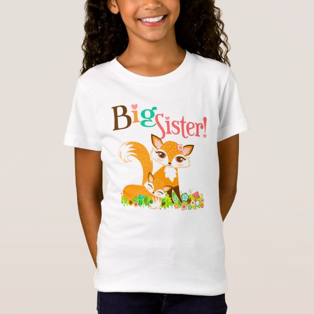 Lil Foxie Cubs - camiseta bonito da irmã mais (Frente)