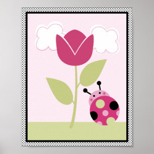 Lil Ladybug com o Bolinhas nº 1 Nursery Art Poster