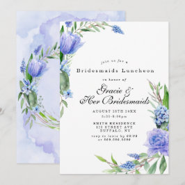 Lilac Blue Floral Bridesmaids Convidados para o Lu