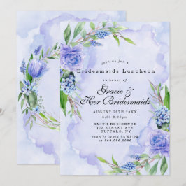 Lilac Blue Floral Bridesmaids Convidados para o Lu