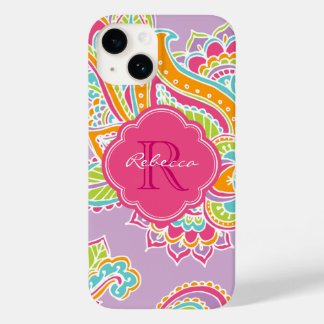 Lilac Bohemian Paisley Monograma Personalizado