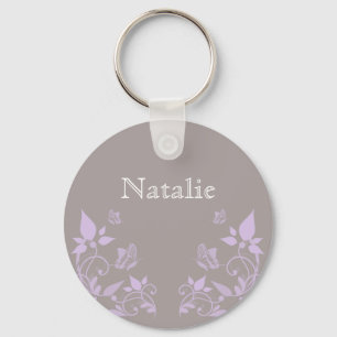 Lilac Butterfly Chaveiro Floral