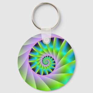Lilac de turquesa e chaveiro espiral verde