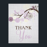 Lilac e Creme Flores Russas Obrigado Cartão de Pos<br><div class="desc">Lilac e Cream Flores Russas Obrigado Cartão-postal Lindas ilustrações de flores de lilás e creme com ornamentos e flocos de neve balançando e balançando sobre um fundo canvas. Este cartões de agradecimentos é perfeito para as ocasiões de primavera e inverno.</div>