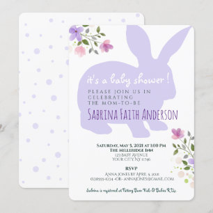 Lilac Floral - Convite para Chá de fraldas