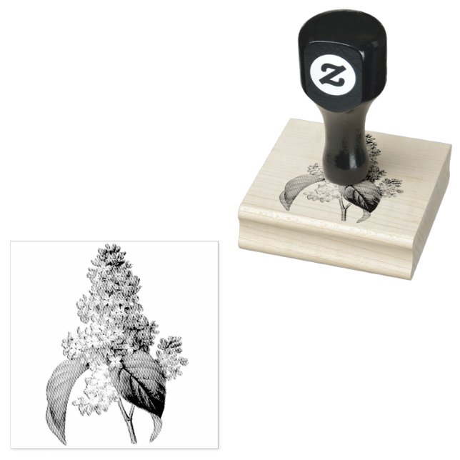 Lilac Flores Carimbo de Borracha (Carimbado)