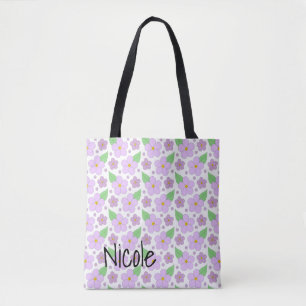 Lilac Flores Tote Bag