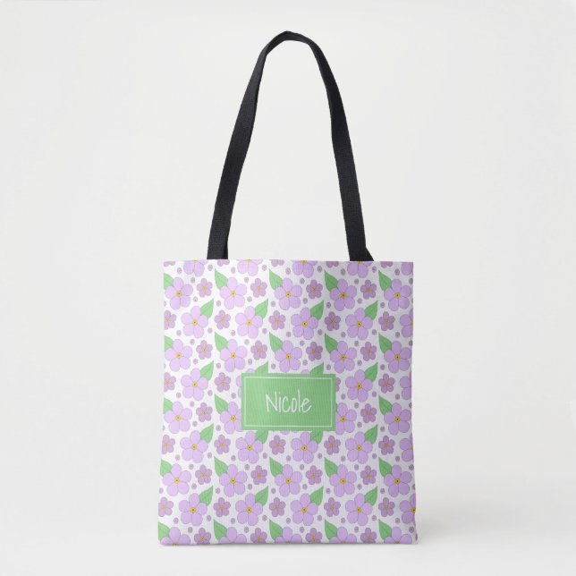 Lilac Flores - Tote Bag Padrão (Frente)
