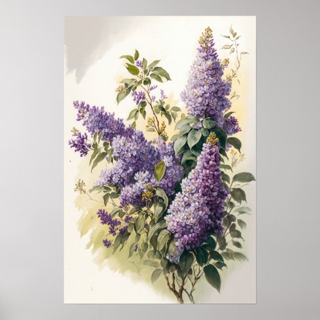 Lilac Flowers Art Impressão Poster (Frente)