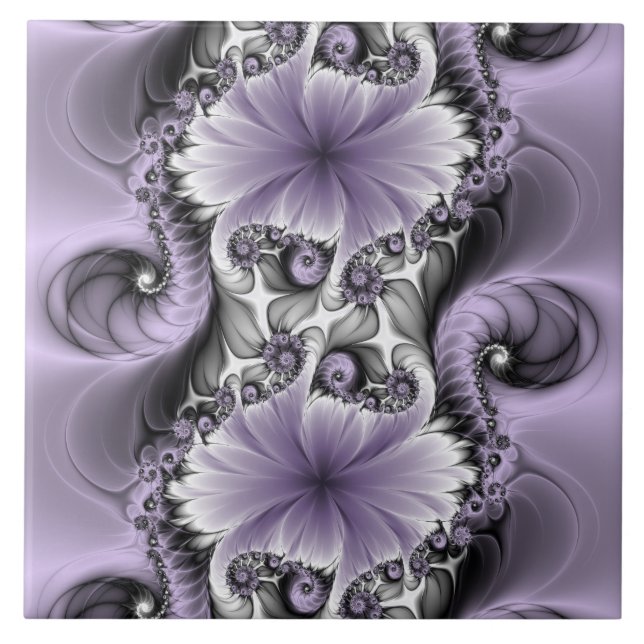 Lilac Illusion Abstrato Floral Fractal Art Fantasy (Frente)