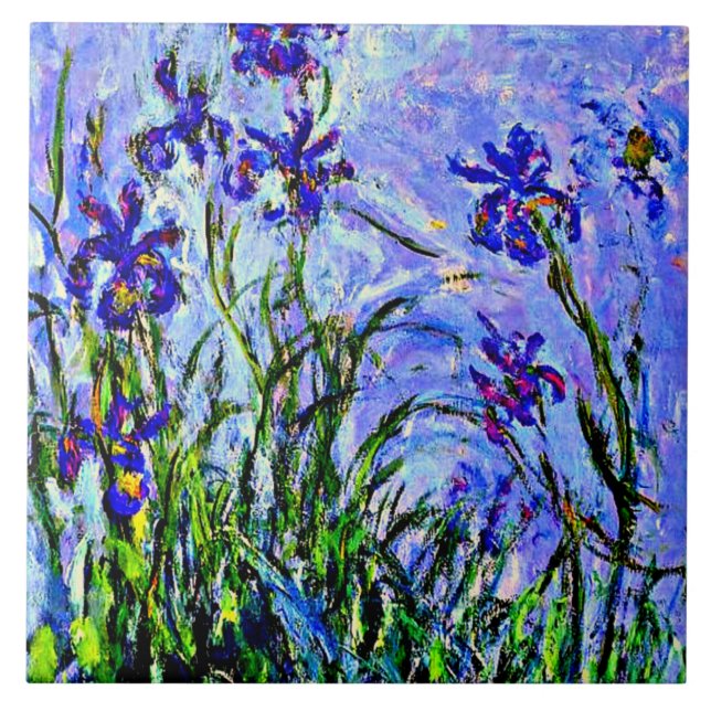 Lilac Irises belas artes por Claude Monet, (Frente)