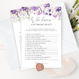 Lilac lavanda Quem conhece o melhor jogo da noiva