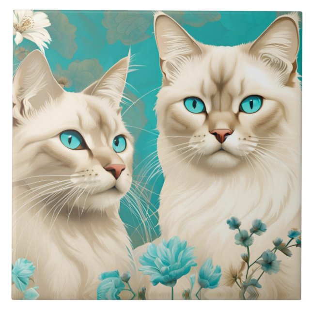 Lilac Lynx Point Retrato Siamês (Frente)