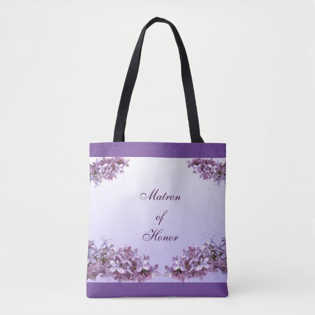 Lilac Matron da Honra Casada Tote Bag (Frente)