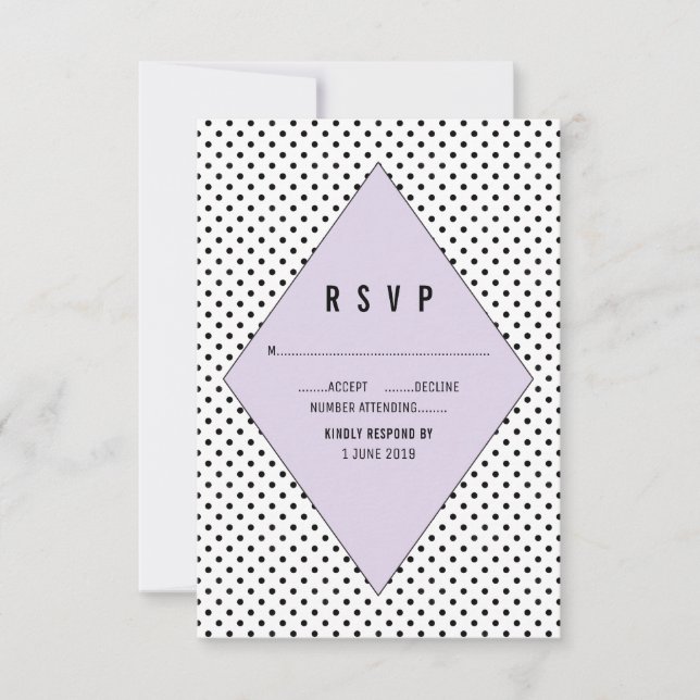 Lilac Modern Bolinhas RSVP (Frente)