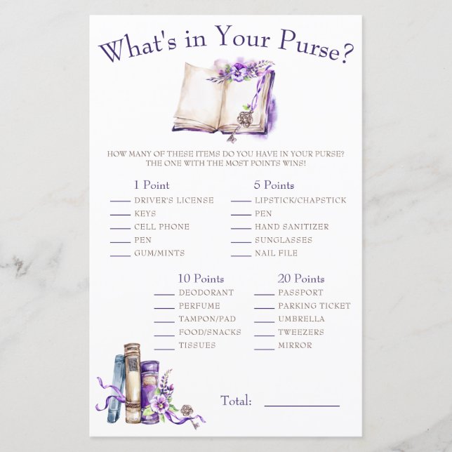 Lilac Novo Capítulo O que há na sua bolsa? Jogo (Frente)