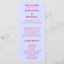 Lilac PİNK minimal programa de casamento moderno