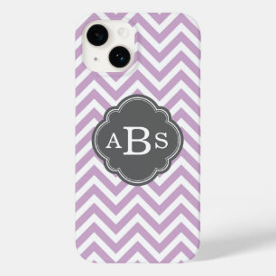 Lilac Roxo e Monograma Personalizado de Cevron Cin