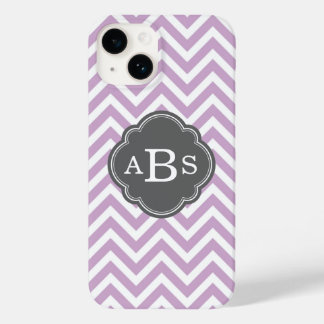 Lilac Roxo e Monograma Personalizado de Cevron Cin