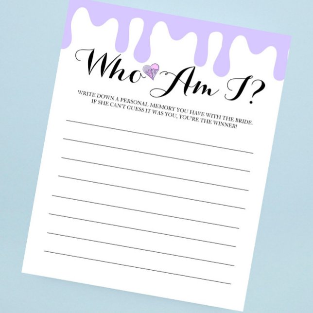 Lilac Sorvete Chá de panela "Quem Sou Eu?" Jogo (Criador carregado)