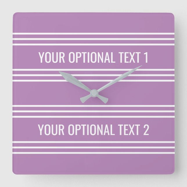 Lilac Strips: relógio de parede personalizado (Frente)